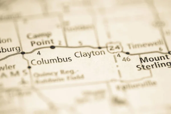 Claytonban Illinois Ban Usa Interaktív Térképen — Stock Fotó
