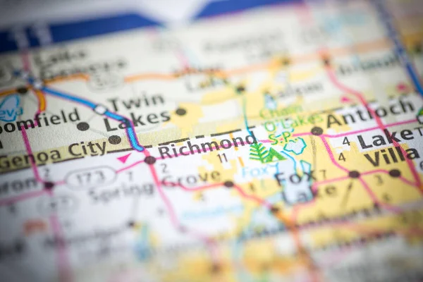 Richmond Illinois Usa Auf Der Karte — Stockfoto