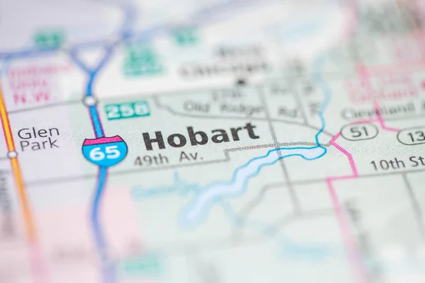 Hobart Indiana Usa Map — Stock Photo, Image