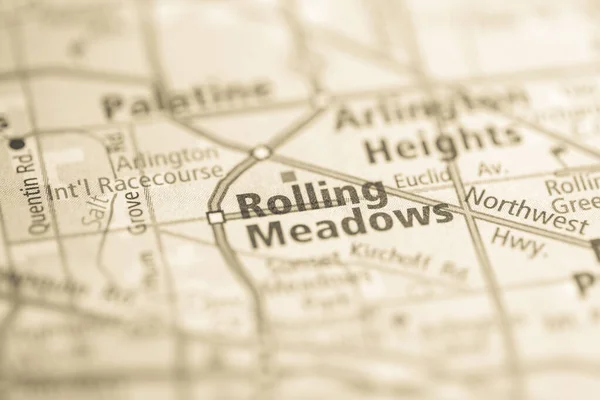 Rolling Meadows Illinois Abd Haritada — Stok fotoğraf