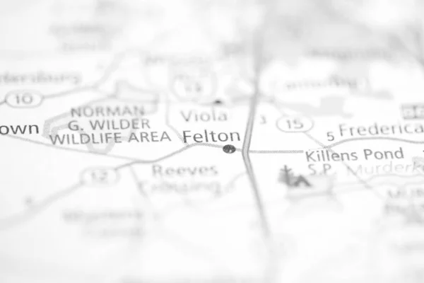 Felton. Delaware. USA on the map