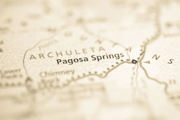 Pagosa Springs Colorado États Unis Sur Carte — Photo
