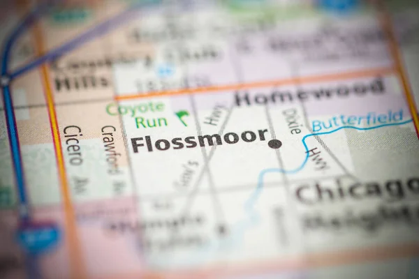 Flossmoor. Chicago. Illinois. USA on the map