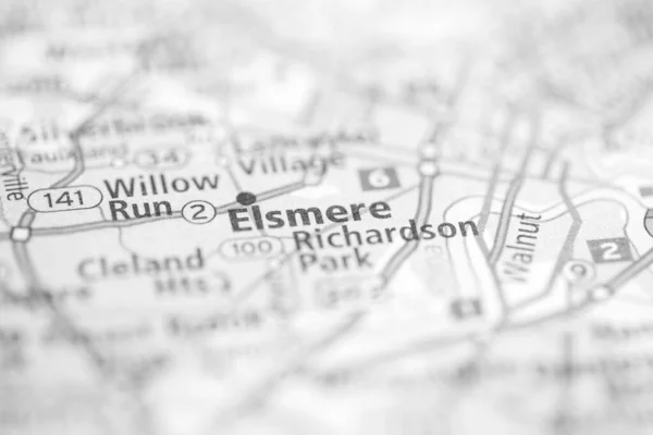 エルスミア デラウェアだ 地図上のアメリカ — ストック写真