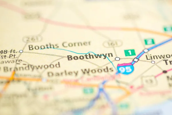 Boothwyn. Delaware. USA on the map