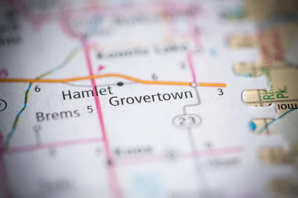Grovertown Indiana Eua Mapa — Fotografia de Stock