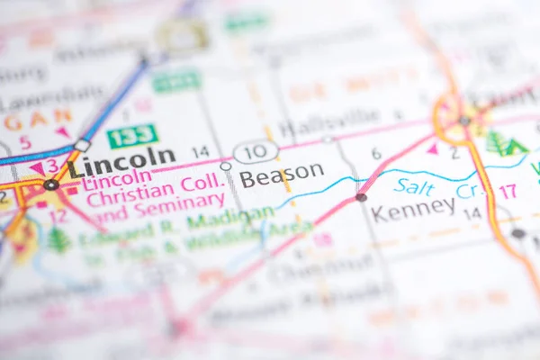 Illinois Városa Usa Interaktív Térképen — Stock Fotó