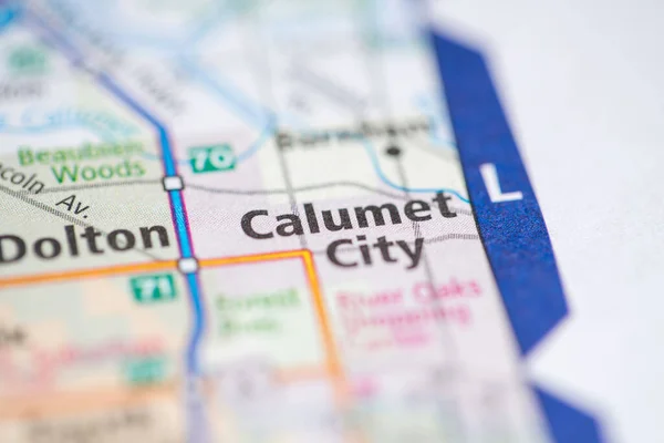 Calumet City. Chicago. Illinois. USA on the map