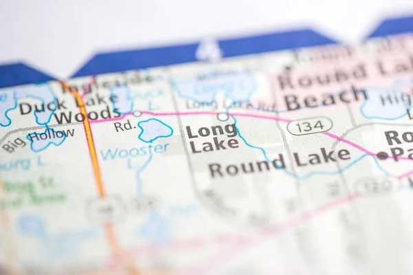 Langer See Illinois Usa Auf Der Karte — Stockfoto