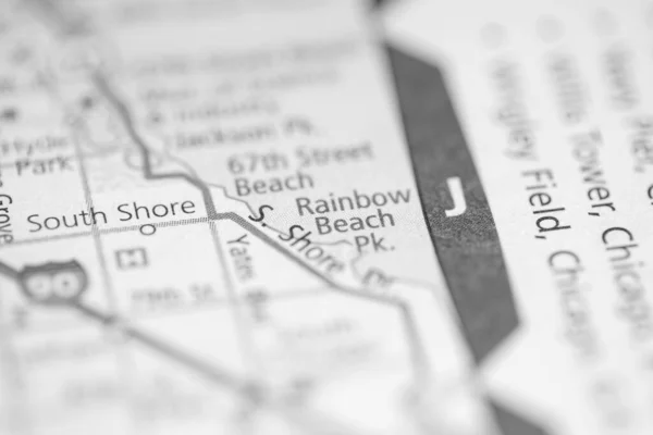 Rainbow Beach Chicago Illinois Usa Mapa — Foto de Stock