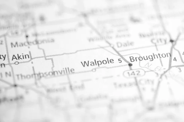 ウォルポール イリノイ州 地図上のアメリカ — ストック写真
