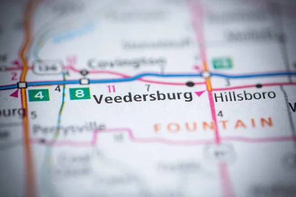 Veedersburg Indiana Usa Map — Stock Photo, Image