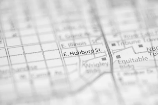 Hubbard Chicago Illinois Eua Mapa — Fotografia de Stock