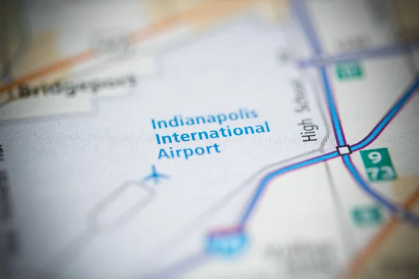 Indianapolis Internationella Flygplats Indiana Usa Kartan — Stockfoto
