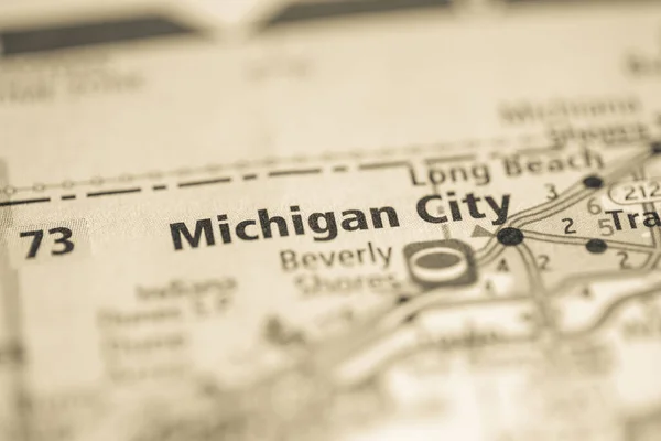 Michigan City Indiana Stati Uniti Sulla Mappa — Foto Stock