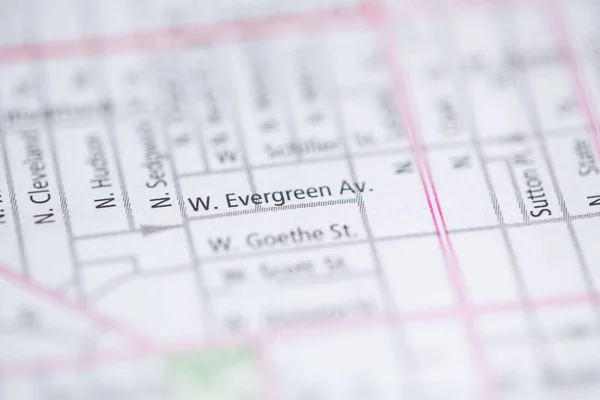 Evergreen Chicago Illinois Eua Mapa — Fotografia de Stock