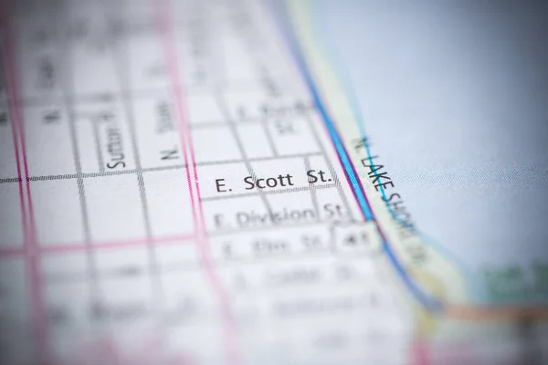 Scott Chicago Illinois Usa Interactieve Kaart — Stockfoto