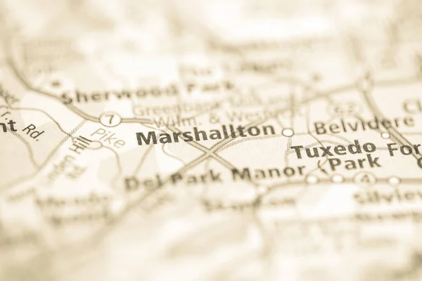 マーシャルトン デラウェアだ 地図上のアメリカ — ストック写真