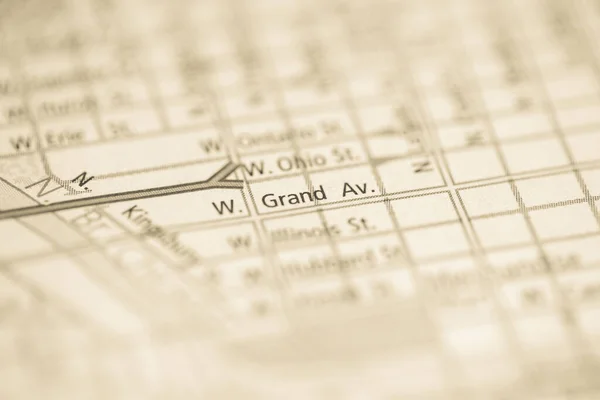 Grand Chicago Illinois Usa Interactieve Kaart — Stockfoto