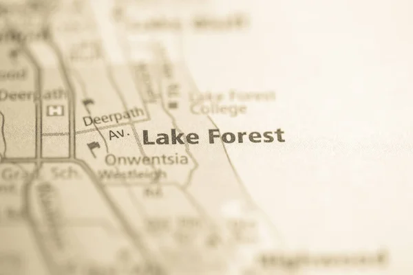 フォレスト湖だ イリノイ州 地図上のアメリカ — ストック写真