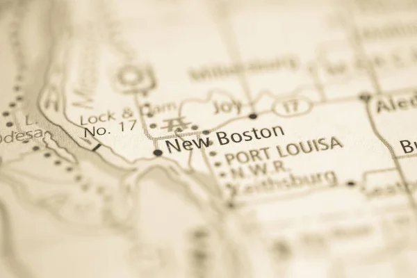 Новый Бостон Иллинойс Сша Карте — стоковое фото