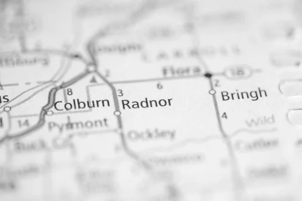 Radnor Indiana Stati Uniti Sulla Mappa — Foto Stock
