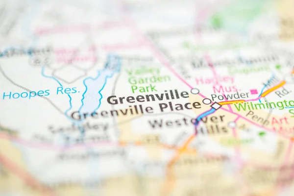 Greenville Delaware États Unis Sur Carte — Photo