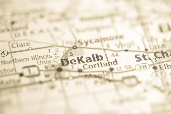 DeKalb. Illinois. USA on the map