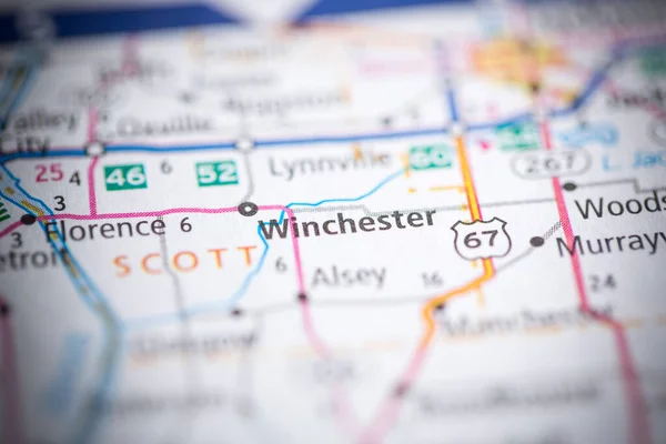 Winchester Illinois Usa Auf Der Karte — Stockfoto