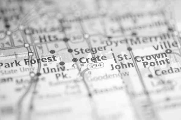 Crete Illinois Usa Map — Stock Photo, Image