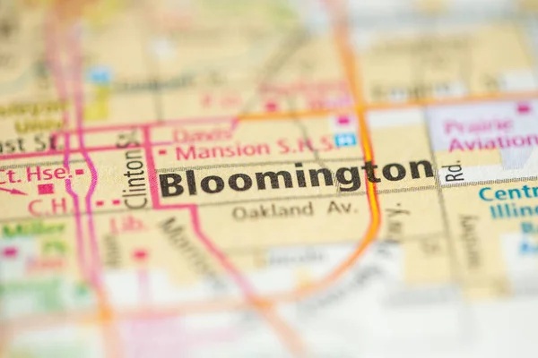 Bloomington Illinois Stati Uniti Sulla Mappa — Foto Stock