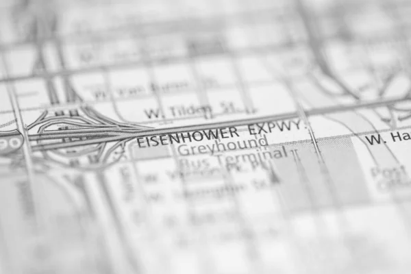 Eisenhower Expwy Chicago Illinois Usa Map — Stock Photo, Image