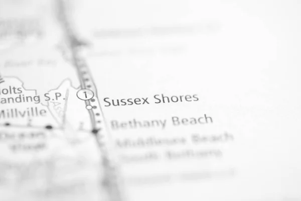 Sussex Shores. Delaware. USA on the map