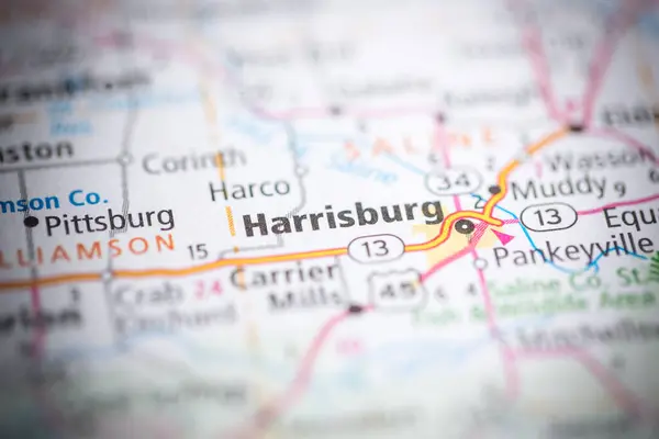 Harrisburg Illinois Usa Interactieve Kaart — Stockfoto