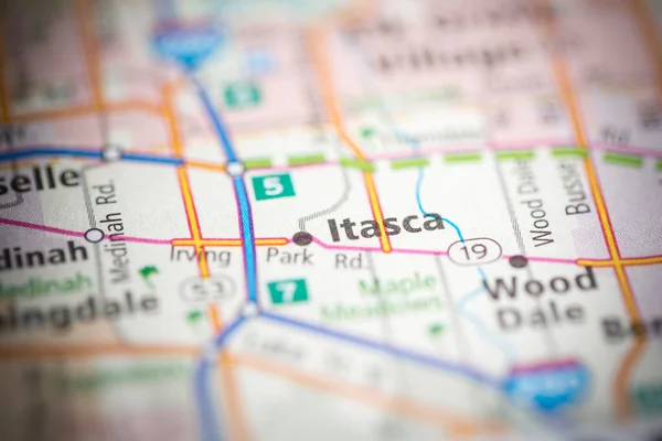 Itasca Illinois Usa Mapa — Foto de Stock