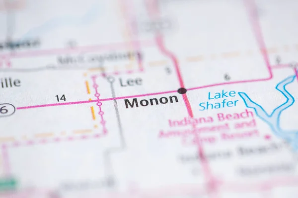 Monon Indiana Usa Auf Der Karte — Stockfoto