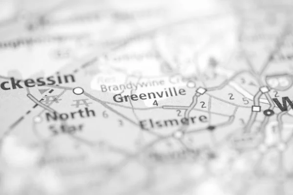 Greenville Delaware Eua Mapa — Fotografia de Stock