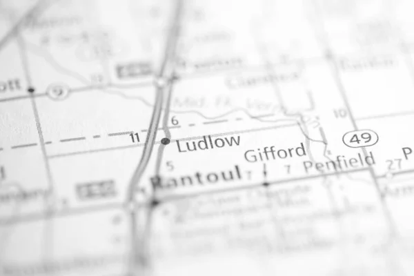 Ludlow Illinois Usa Kartan — Stockfoto