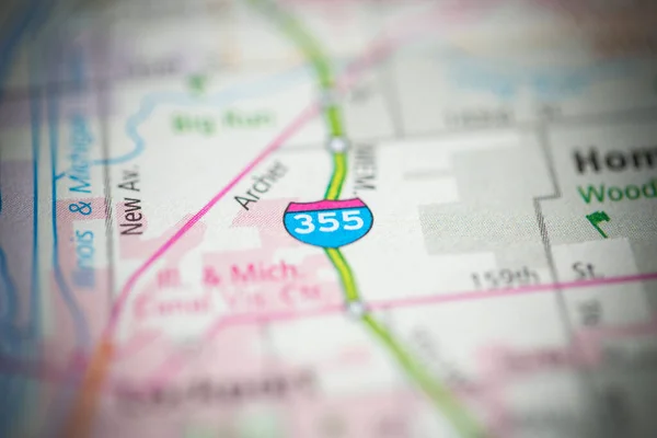 355 Chicago Illinois Usa Mapa — Foto de Stock