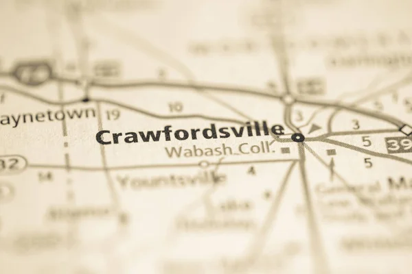 Crawfordsville Indiana Usa Interactieve Kaart — Stockfoto