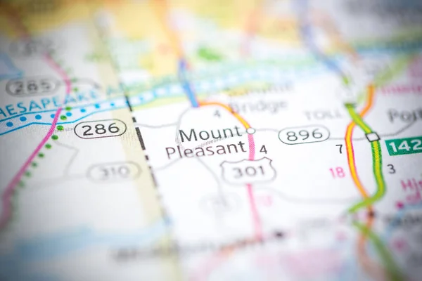 プレザント山 デラウェアだ 地図上のアメリカ — ストック写真