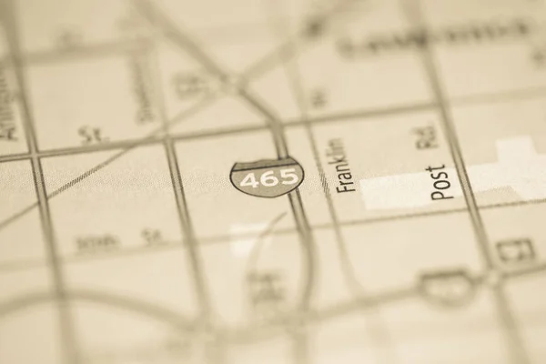 465 Indiana Usa Pada Peta — Stok Foto
