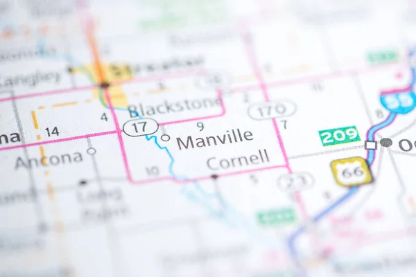 Manville Illinois Usa Auf Der Karte — Stockfoto