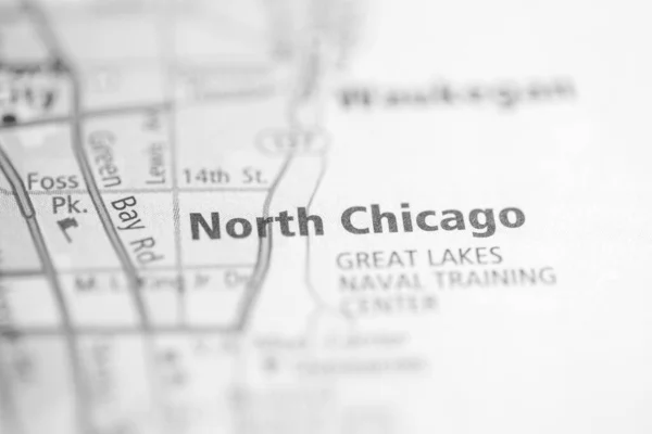 Kuzey Chicago Illinois Abd Haritada — Stok fotoğraf