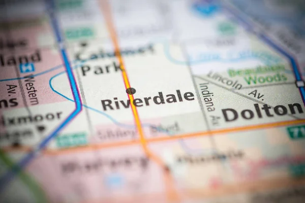Riverdale. Chicago. Illinois. USA on the map