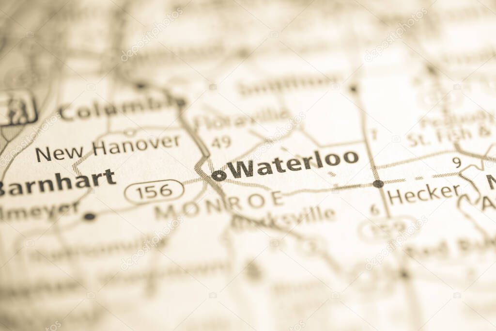 Waterloo. Illinois. USA on the map