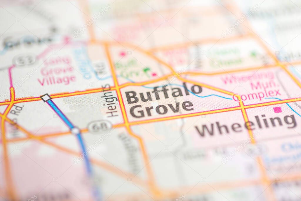 Buffalo Grove. Illinois. USA on the map