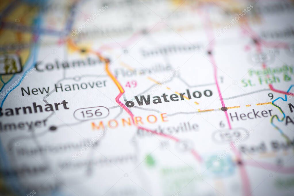 Waterloo. Illinois. USA on the map