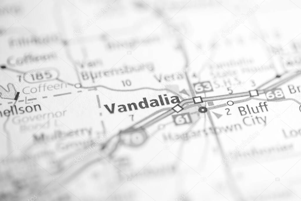 Vandalia. Illinois. USA on the map