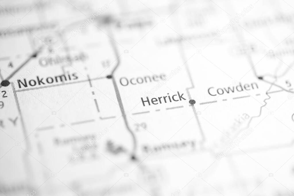 Herrick. Illinois. USA on the map